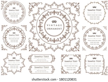 set of vintage elements for design. frames and borders.