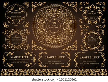 set of vintage elements for design. frames and borders.
