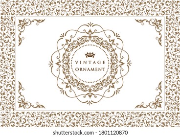 set of vintage elements for design. frames and borders.