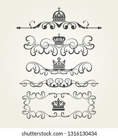 Set of vintage elements. Vintage design elements on white background. Vector image