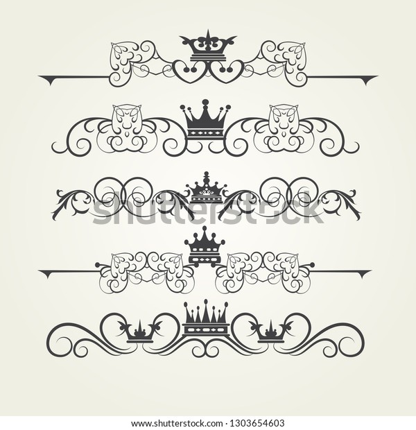 
Set of vintage
elements. Vintage design elements on white background. Festive
decor element. Victorian-style. Old-fashioned design for wedding
invitations, cards and
books