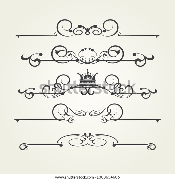 \
Set of vintage elements. Vintage design\
elements on white background. Old-fashioned design for wedding\
invitations, cards and books. Vector\
graphics