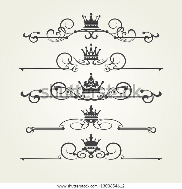 
Set of
vintage elements. Vintage design elements on white background.
Festive decor element. Victorian-style. Old-fashioned design for
wedding invitations, cards and books. Vector
art