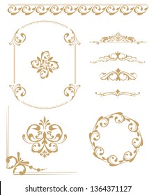 Set Vintage Elements Frames Dividers Your Stock Vector (Royalty Free ...