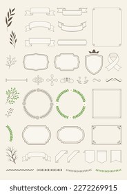 Set of vintage elements illustration.