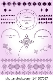 set of vintage elements, labels and text dividers, vector concept