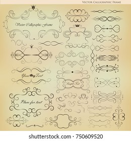 A set of vintage elements on a piece of paper 