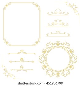 Set of vintage elements. Vector vintage frames for your design. Place for text, cover, brand name of the restaurant , menu design. Making your logo and monogram.
