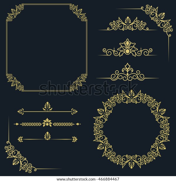 Set of vintage elements. Vector\
vintage frames for your design. Place for text, cover, brand name\
of the restaurant , menu design. Making your logo and\
monogram.