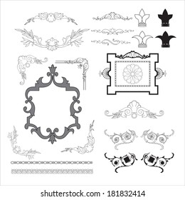 set of vintage elements, vector illustration