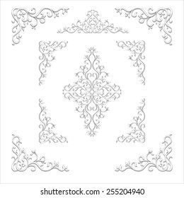 set of vintage elements, vector illustration