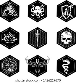 Set of vintage emblems, badges, logos, design