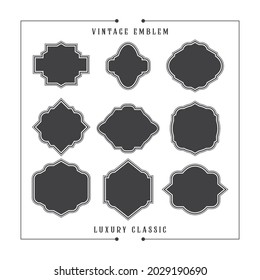 A set of vintage emblems. Unique and simple.black and white.Can be used as a logo.