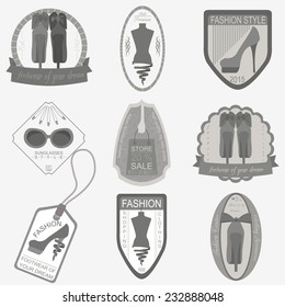 Set of vintage fashion and clothes style logos. Vector logo templates and badges 