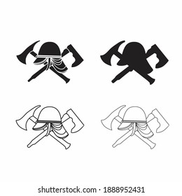 set of vintage firemen signs on white background. vector illustration