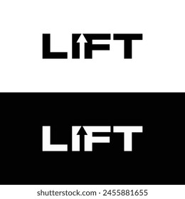 Set of vintage fitness designed elements. Monochrome style lift logo