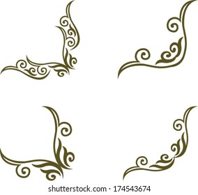 set of vintage floral corner