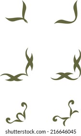 Set of vintage floral corners