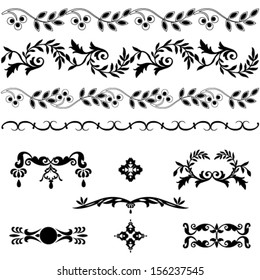 set of vintage floral design for invitations or greeting card. Vector, EPS 8