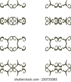 Set of vintage floral elements