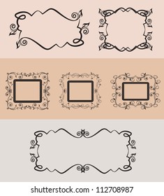 set of vintage floral frame