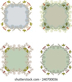 Set of vintage floral frame