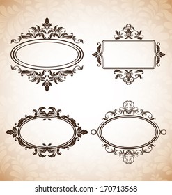 Conjunto de marcos florales vintage. Elemento para el diseño.