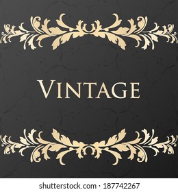 Set of vintage floral frame. Element for design.