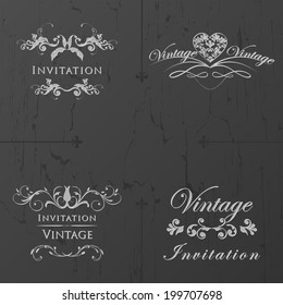 Set of vintage floral frame. Element for design. 