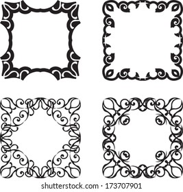 Set of vintage floral frames