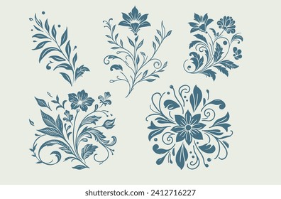 
A set of vintage floral patterns in current colors for your creativity.