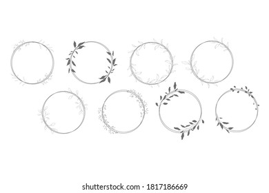 conjunto de marcos redondos florales vintage. ilustración vectorial.