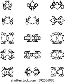 Set of vintage floral symbols