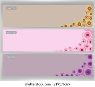set of vintage flower vector background brochure template.