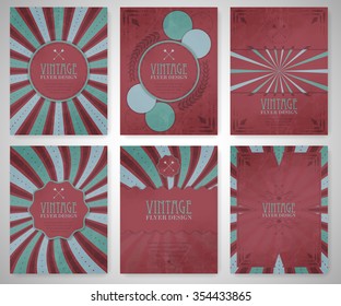 Set of vintage flyer template, brochure, cover design or corporate banner/editable vector design for your project.