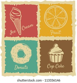 set of Vintage Food Labels