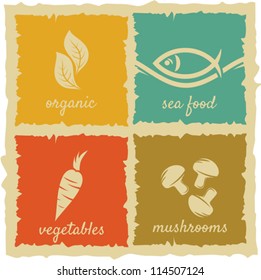 set of Vintage Food Labels