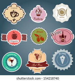 Set of vintage food labels