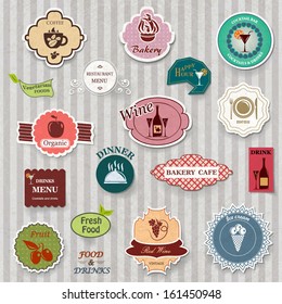 Set of vintage food labels