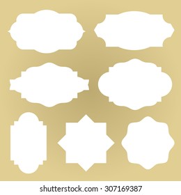 Set of vintage frame badges and labels background.Vector illustration