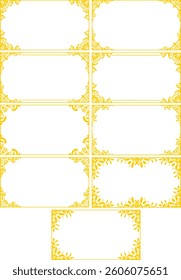 set of vintage frame border collections in gold color	
