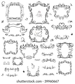 Set of vintage frame and design elements