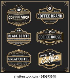 Set of vintage frame design for labels, banner, sticker and other design. Suitable for coffee, beverage and premium product. All type use free font.