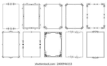 Set of vintage frame, geometric frames, badge, Ornamental frames	