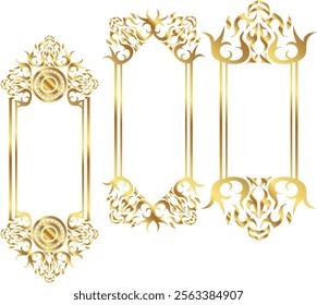 set of vintage frame labels design