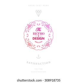 Set of Vintage Frame for Luxury Logos, Restaurant, Hotel, Boutique or Business Identity. Royalty, Heraldic Design with Flourishes Elegant Design Elements. Vector Illustration Template.