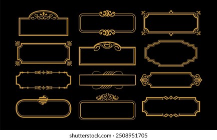 conjunto de vetor de quadro vintage 