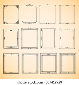 Set of vintage frame  vector design 