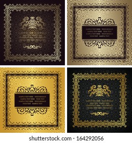 Set of vintage frames. Vintage background with a luxury frame. Luxury design                 
