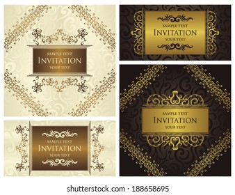 Set of vintage frames. Vintage background with a luxury frame                     